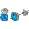 Argento Strieborné náušnice - modrý okrúhly syntetický opál 67099 Argento Strieborné náušnice - modrý okrúhly syntetický opál 67099