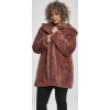 Urban Classics Dámsky Teddy kabát Ladies Hooded Teddy Coat Farba: darkrose, Veľkosť: M