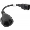 LANBERG CA-C14E-10CC-0018-BK Lanberg extension power cable IEC 320 C14->SCHUKO(F) CA-C14E-10CC-0018-BK