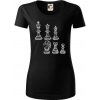 Šachové figúrky kreslené - Dámske tričko z organickej bavlny Origin (GOTS) - 2XL ( Čierna ) Šachové figúrky kreslené - Dámske tričko z organickej bavlny Origin (GOTS) - 2XL ( Čierna )