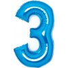 Amscan Fóliový balón číslo - modrý 3, 66 cm Amscan Fóliový balón číslo - modrý 3, 66 cm