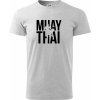 Nápis Muay Thai tričko svetlosivý melír Nápis Muay Thai tričko svetlosivý melír