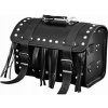 Kožený motocyklový kufor čierny 18 litrov - pre 1 prilbu - s strapcami Kožený motocyklový kufor čierny 18 litrov - pre 1 prilbu - s strapcami
