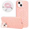 Kryt na iPhone 14 Honeycomb s podporou MagSafe a šnúrkou na krk ružový Kryt na iPhone 14 Honeycomb s podporou MagSafe a šnúrkou na krk ružový