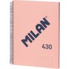 Blok linajkový so špirálou A4 MILAN 80 listov, ružový Blok linajkový so špirálou A4 MILAN 80 listov, ružový