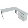 Hobis Pracovný stôl Flex, ergo, ľavý, 180x75,5x200,0 (80x40) cm, sivá/kov Hobis Pracovný stôl Flex, ergo, ľavý, 180x75,5x200,0 (80x40) cm, sivá/kov