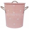 Plechová dóza pastelovej ružovej farby s bielym bodkovaným dekorom ako kompostér na kompost 3 l Isabelle Rose 35879 Plechová dóza pastelovej ružovej farby s bielym bodkovaným dekorom ako kompostér na kompost 3 l Isabelle Rose 35879
