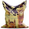Sablio Sedací vak Classic Londýn Big Ben Flowers 150x100 cm