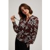 Moodo Shirt with floral pattern biela hnedá tmavočervená