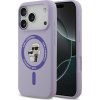 Karl Lagerfeld Liquid Silicone Karl and Choupette MagSafe zadný kryt pre iPhone 17 Pro Purple