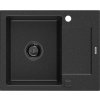 MEXEN/S MEXEN/S - Enzo granitový drez 1-miska s odkvapkávačom 576 x 465 mm, čierna/strieborná 6506571005-73-B MEXEN/S MEXEN/S - Enzo granitový drez 1-miska s odkvapkávačom 576 x 465 mm, čierna/strieborná 6506571005-73-B