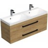 Kúpeľňová skrinka s čiernou úchytkou a umývadlom SAT Cube Way 120x47,5x40 cm dub Hickory mat CUBE2C120ZDH Kúpeľňová skrinka s čiernou úchytkou a umývadlom SAT Cube Way 120x47,5x40 cm dub Hickory mat CUBE2C120ZDH