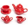Bigjigs Toys bodkovaný porcelánový čajový set červený Bigjigs Toys bodkovaný porcelánový čajový set červený
