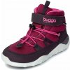 BUGGA detské zimné barefootové topánky s membránou CHRIS Burgundy B00190-16