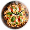Moderné sklenené foto hodiny na stenu Talianska pizza čierne ručičky fi60 cm Moderné sklenené foto hodiny na stenu Talianska pizza čierne ručičky fi60 cm