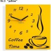 Oranžové hodiny na stenu Coffee Time žltá Oranžové hodiny na stenu Coffee Time žltá