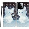 Peňaženkové 3D puzdro na Xiaomi 15 - Biela Mačka Peňaženkové 3D puzdro na Xiaomi 15 - Biela Mačka