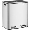 SONGMICS Odpadkový kôš na triedený odpad 2 x 30 L strieborný SONGMICS Odpadkový kôš na triedený odpad 2 x 30 L strieborný