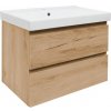 Kúpeľňová skrinka 2 zásuvky s umývadlom SAT B-Way 79x50x45 cm dub matný BWAY280OAKU1BI Kúpeľňová skrinka 2 zásuvky s umývadlom SAT B-Way 79x50x45 cm dub matný BWAY280OAKU1BI