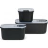 Mepal EasyClip 106180041100 BPA Free Dózy na potraviny set 3 kusy s viečkom čierna