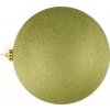 DECOLED Plastová guľa, 30 cm, jablkovo zelená, trblietavá