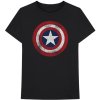 Marvel tričko Captain America Distressed Shield Čierna XXL Marvel tričko Captain America Distressed Shield Čierna XXL