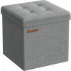 Skladací taburet s úložným priestorom 30×30 cm – svetlo šedý Skladací taburet s úložným priestorom 30×30 cm – svetlo šedý