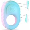 SuperLove Soft Liquid Silicone Vibrating Cock Ring with Buffer Rings Turquoise