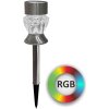 LED lampa solárna inox KRYSZTAŁEK RGB saténová LED lampa solárna inox KRYSZTAŁEK RGB saténová
