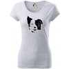 Border kólia obrys hlavy - Dámske tričko Pure - 2XL ( Svetlosivý melír ) Border kólia obrys hlavy - Dámske tričko Pure - 2XL ( Svetlosivý melír )