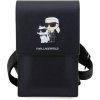 Púzdro Karl Lagerfeld Saffiano Metal Logo NFT Wallet Phone Bag čierne