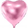 PartyDeco Balónik fóliový srdce svetlo ružové 60 cm 1ks