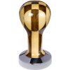 Buna café tamper, šachovnica, lak, 51 mm, nerez lesk, plochý Buna café tamper, šachovnica, lak, 51 mm, nerez lesk, plochý