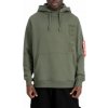 Alpha Industries EMB Hoody pánska mikina Dark Olive Farba: zelená, Veľkosť: 3XL Alpha Industries EMB Hoody pánska mikina Dark Olive Farba: zelená, Veľkosť: 3XL