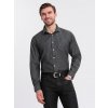 Ombre Men's denim shirt with embroidered pocket - black šedá L Ombre 5902228997726 Ombre Men's denim shirt with embroidered pocket - black šedá L Ombre 5902228997726