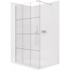 CERANO - Sprchová zástena Walk-in Onyx Cube Ľ/P - 8 mm - hranatá vzpera - chróm, industriálne sklo - 100x200 cm CERANO - Sprchová zástena Walk-in Onyx Cube Ľ/P - 8 mm - hranatá vzpera - chróm, industriálne sklo - 100x200 cm