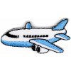 Nažehlovačka dopravné prostriedky - modrá svetlá lietadlo Nažehlovačka dopravné prostriedky - modrá svetlá lietadlo