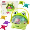 LeanToys Arkádová hra Jumping Frogs, krabice s 15 žabami, zelená LeanToys Arkádová hra Jumping Frogs, krabice s 15 žabami, zelená