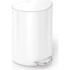 Simplehuman Pedálový odpadkový kôš 6 l, polokrúhly, biela oceľ, plast