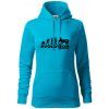 Evolúcia traktor - Mikina dámská Cape s kapucí - 2XL ( Svetlý tyrkys ) Evolúcia traktor - Mikina dámská Cape s kapucí - 2XL ( Svetlý tyrkys )