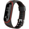 eses Silikónový remienok pre Xiaomi Mi Band 5 a Xiaomi Mi Band 6 - Čierny reliéf s červeným prešívaním eses Silikónový remienok pre Xiaomi Mi Band 5 a Xiaomi Mi Band 6 - Čierny reliéf s červeným prešívaním