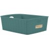 STEFANPLAST Košík Elegance L 36 × 29 × 13 cm vysoký zelenošedý