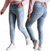 Dstreet Dámske rifle slim fit s opaskom BOTANIDA UY2448 modré svetlo Dstreet Dámske rifle slim fit s opaskom BOTANIDA UY2448 modré svetlo