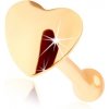 Šperky eshop - Piercing do nosa v žltom 14K zlate - malé lesklé srdiečko, rovný S2GG95.37 Šperky eshop - Piercing do nosa v žltom 14K zlate - malé lesklé srdiečko, rovný S2GG95.37