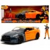 Jada Autíčko Nissan GT-R 2009 kovové s otvárateľnými časťami a figúrka Naruto dĺžka 20 cm 1:24