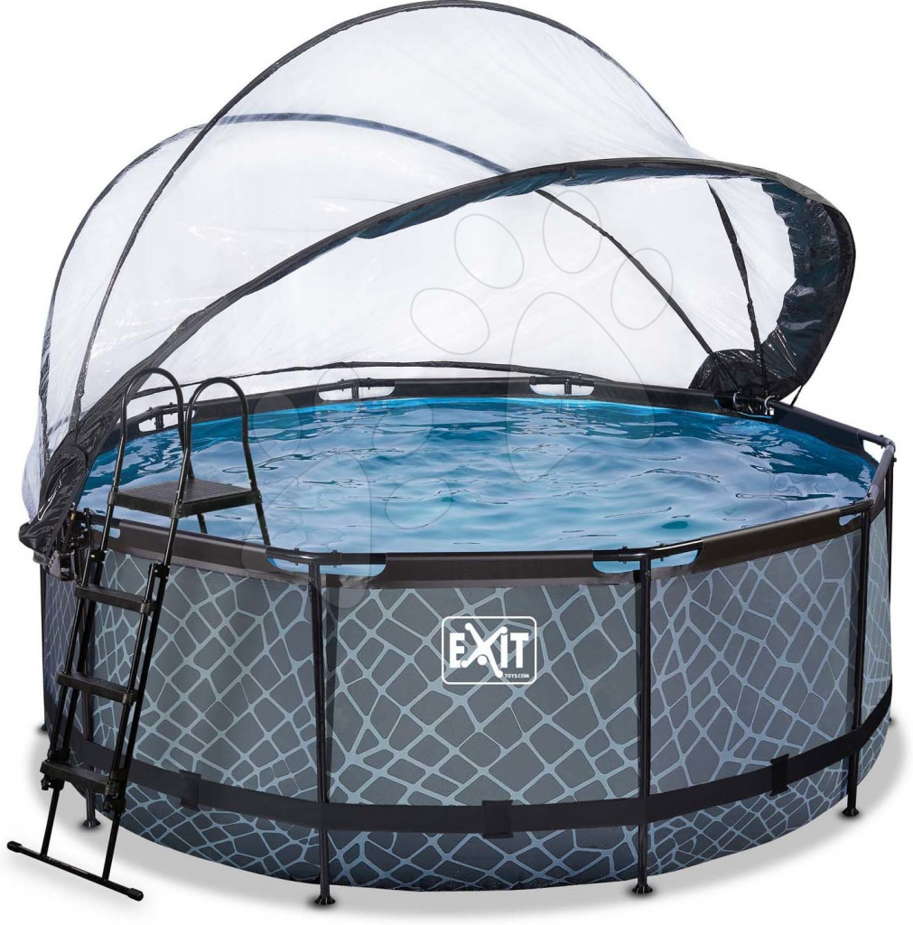 Exit Toys Stone pool Bazén s krytom pieskovou filtráciou a tepelným čerpadlom 360x122 cm