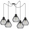 Light Home Závesné svietidlo Nuvola Spider 2, 5x čierne drôtené tienidlo Light Home Závesné svietidlo Nuvola Spider 2, 5x čierne drôtené tienidlo