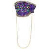 Fialová kapitánska čiapka s kamienkami a retiazkou Fialová kapitánska čiapka s kamienkami a retiazkou