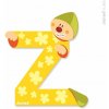 Drevené písmenko Z Janod lepiace 9 cm žlté Drevené písmenko Z Janod lepiace 9 cm žlté
