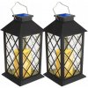 2x solárna LED lampa čierna lampáš s efektom plameňa 2x solárna LED lampa čierna lampáš s efektom plameňa